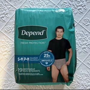Depend men underwear small medium 19 count